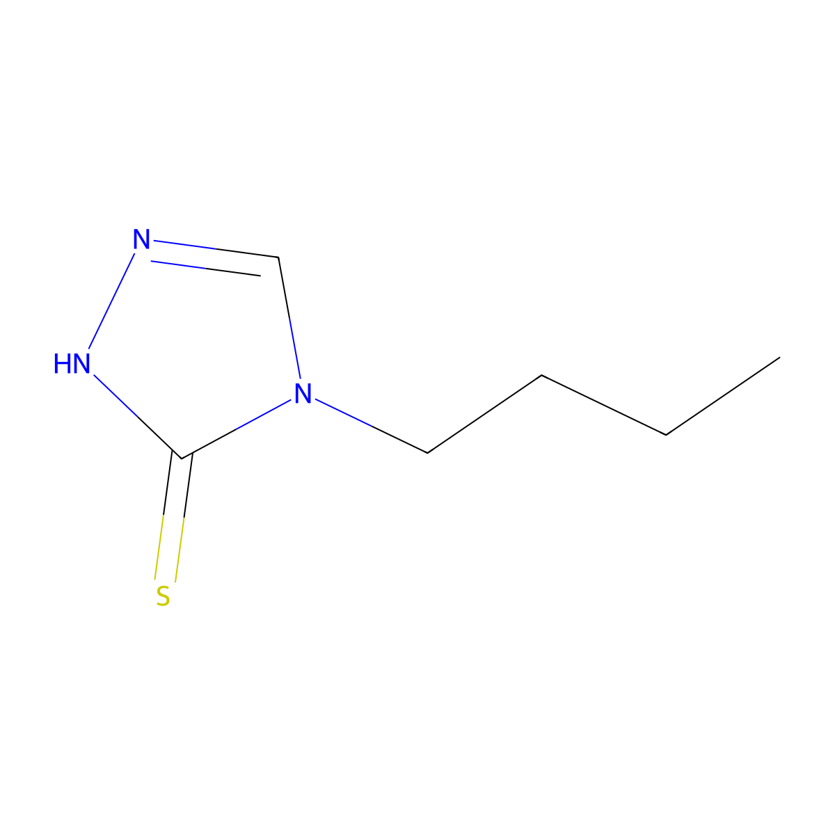 3-Mercapto-4-n-butyl 1,2,4-triazole molecular structure, CAS 27106-00-9