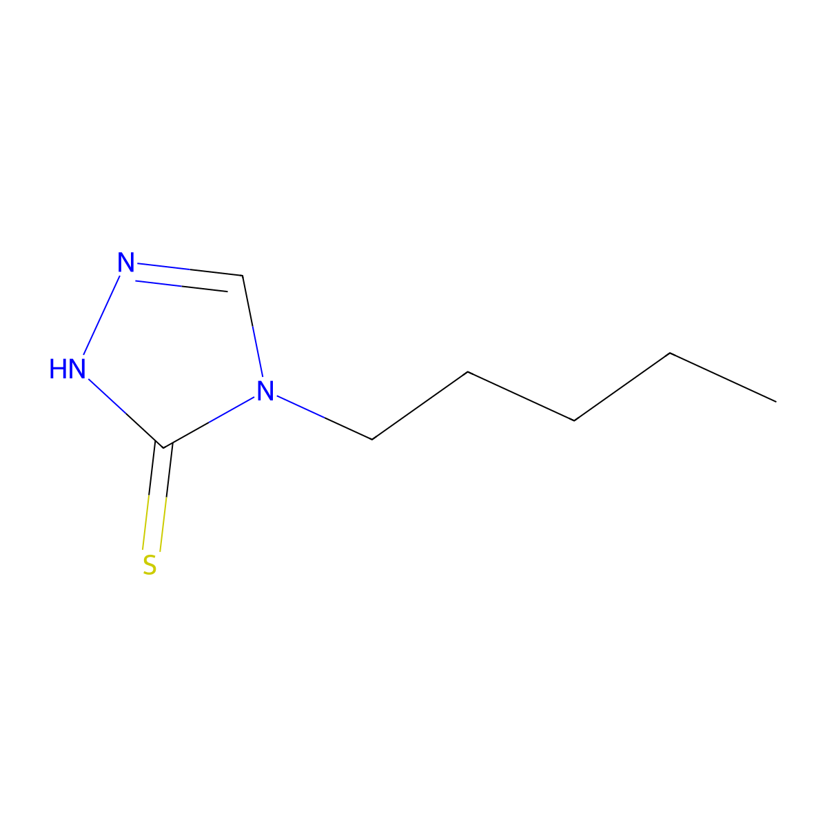 4-pentyl-4H-1,2,4-triazole-3-thiol molecular structure, CAS 27106-02-1