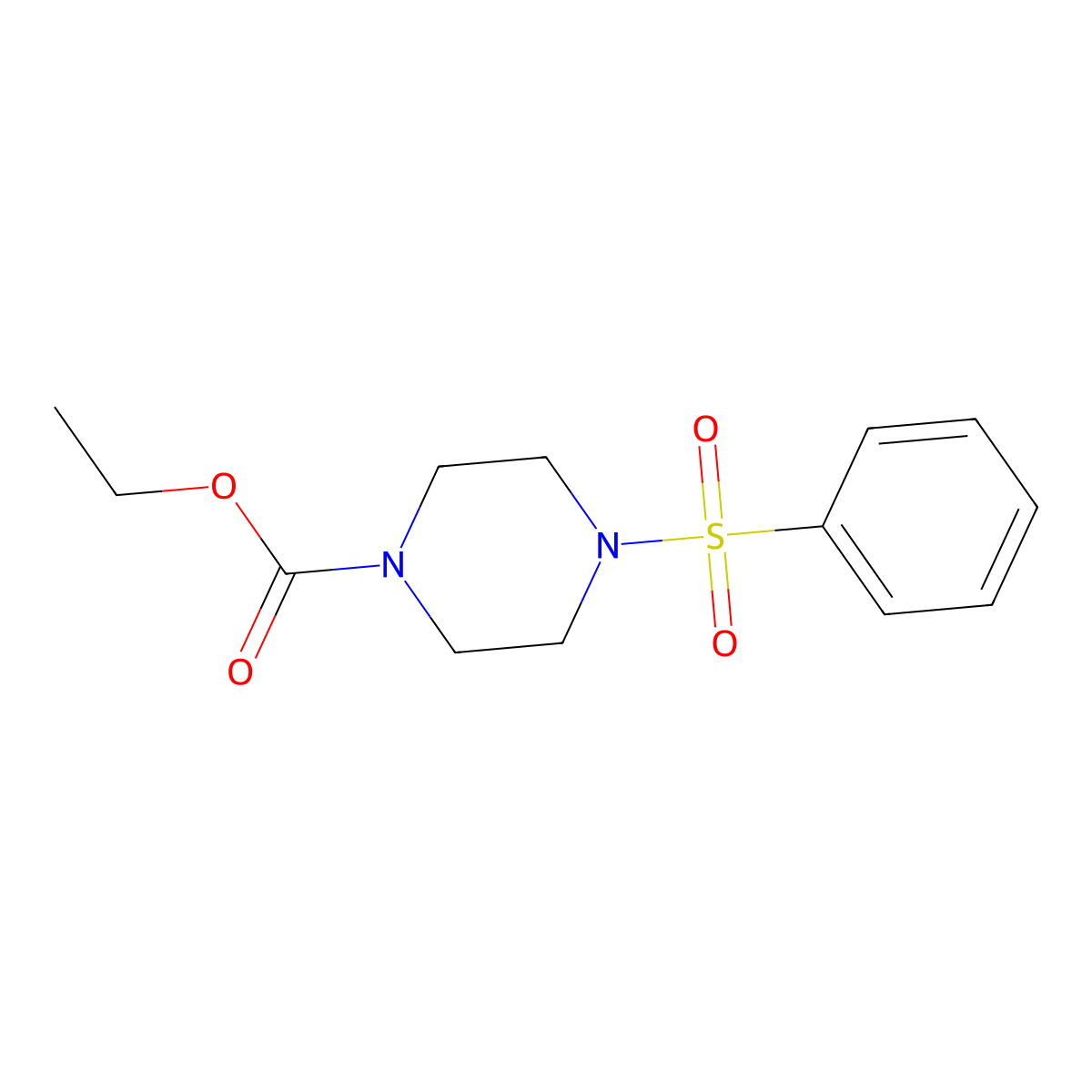 Ethyl 4-(benzenesulfonyl)piperazine-1-carboxylate molecular structure, CAS 27106-46-3