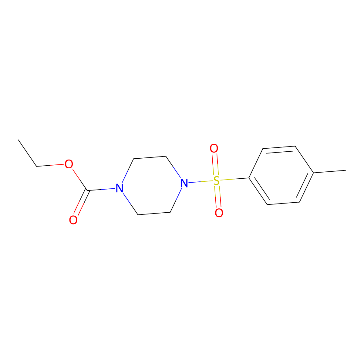 Ethyl 4-[(4-methylphenyl)sulfonyl]-1-piperazinecarboxylate molecular structure, CAS 27106-47-4