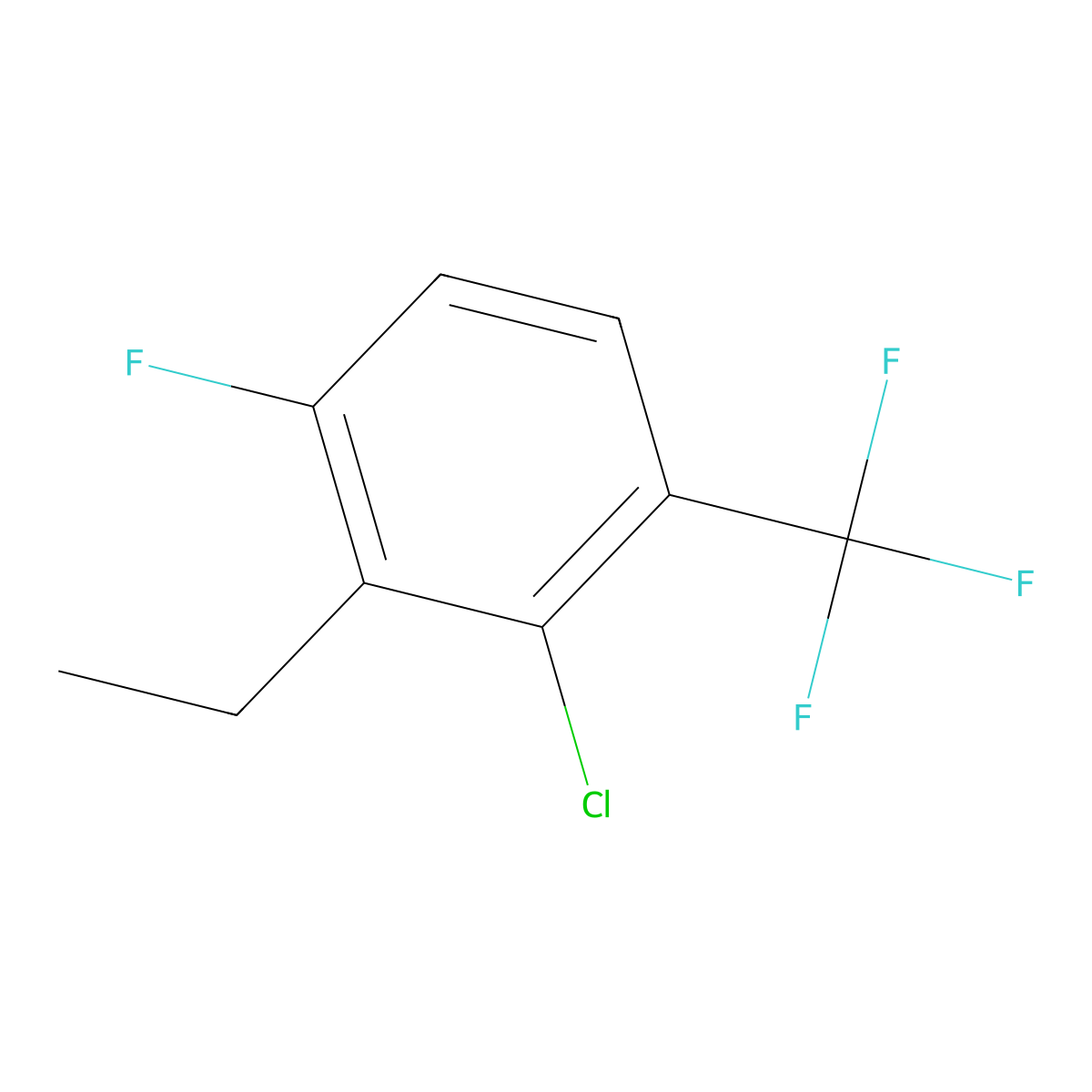 2-Chloro-3-ethyl-4-fluoro-1-(trifluoromethyl)benzene molecular structure, CAS 2710618-53-2