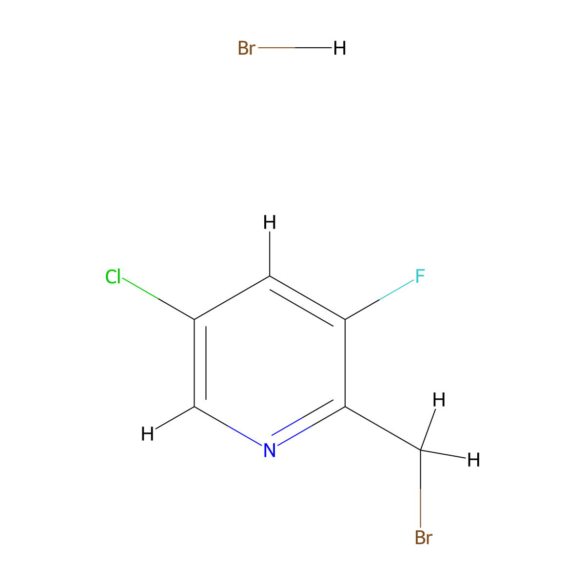 2-(Bromomethyl)-5-chloro-3-fluoropyridine hydrobromide molecular structure, CAS 2710628-69-4