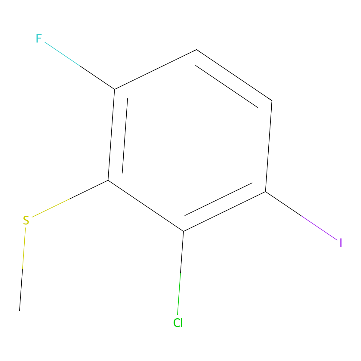 (2-Chloro-6-fluoro-3-iodophenyl)(methyl)sulfane molecular structure, CAS 2710644-51-0