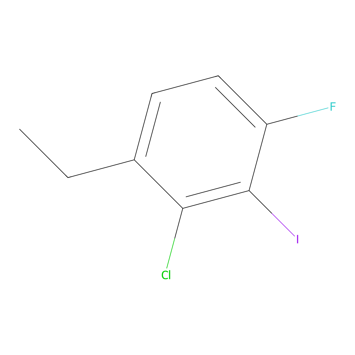 2-Chloro-1-ethyl-4-fluoro-3-iodobenzene molecular structure, CAS 2710652-93-8