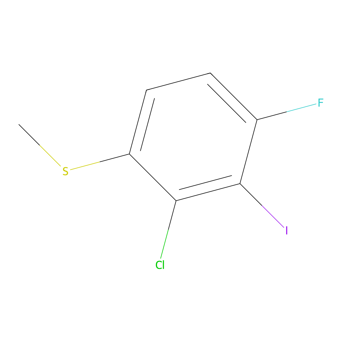 (2-Chloro-4-fluoro-3-iodophenyl)(methyl)sulfane molecular structure, CAS 2710668-56-5