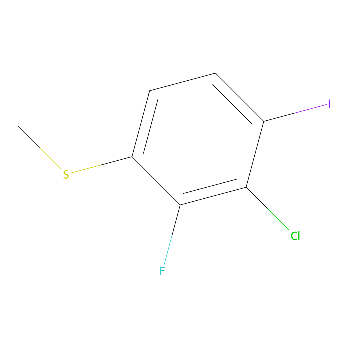 (3-Chloro-2-fluoro-4-iodophenyl)(methyl)sulfane molecular structure, CAS 2710679-01-7
