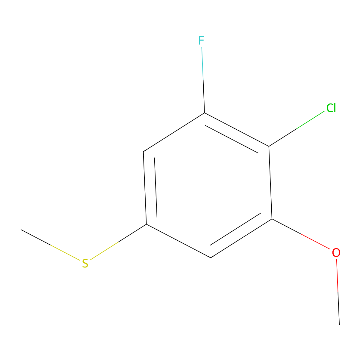 (4-Chloro-3-fluoro-5-methoxyphenyl)(methyl)sulfane molecular structure, CAS 2710682-14-5
