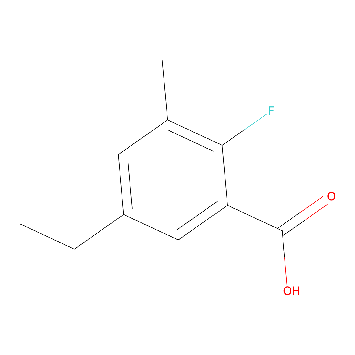 5-Ethyl-2-fluoro-3-methylbenZoic acid molecular structure, CAS 2710685-19-9