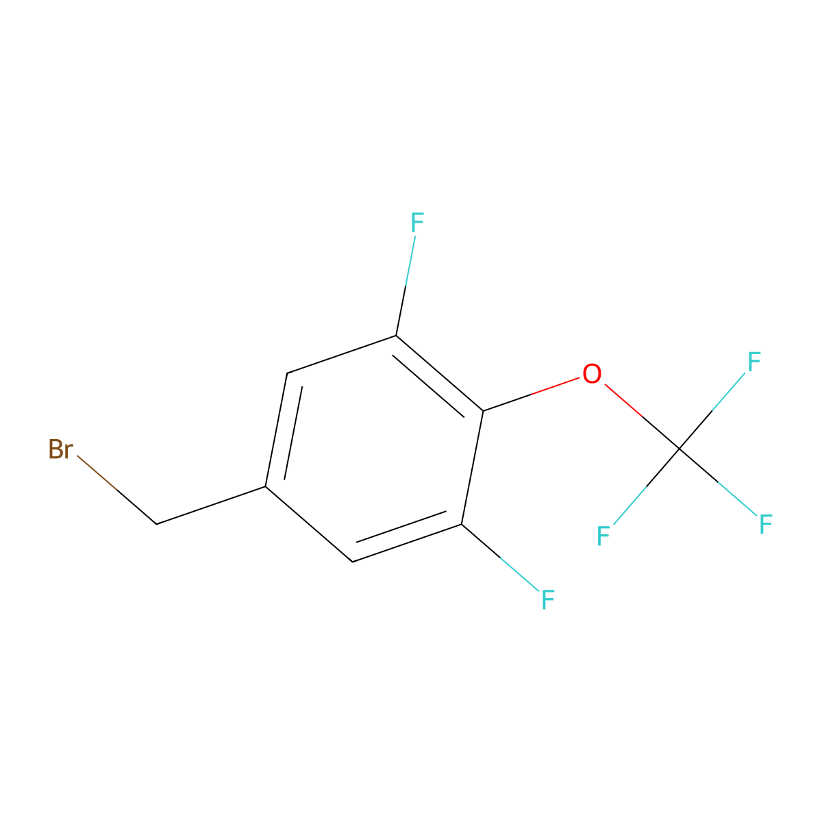 5-(Bromomethyl)-1,3-difluoro-2-(trifluoromethoxy)benzene molecular structure, CAS 2710716-21-3