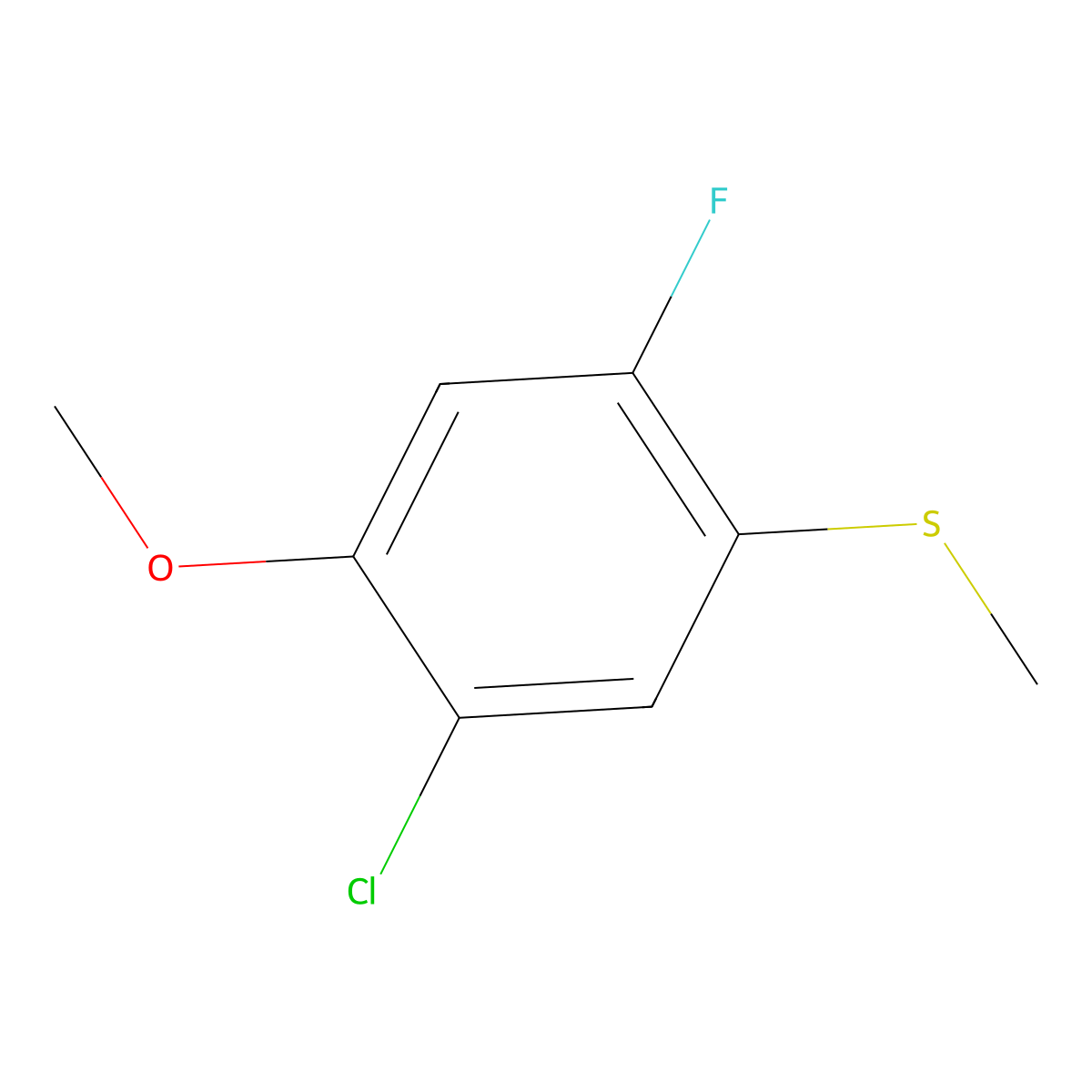 (5-Chloro-2-fluoro-4-methoxyphenyl)(methyl)sulfane molecular structure, CAS 2710759-40-1
