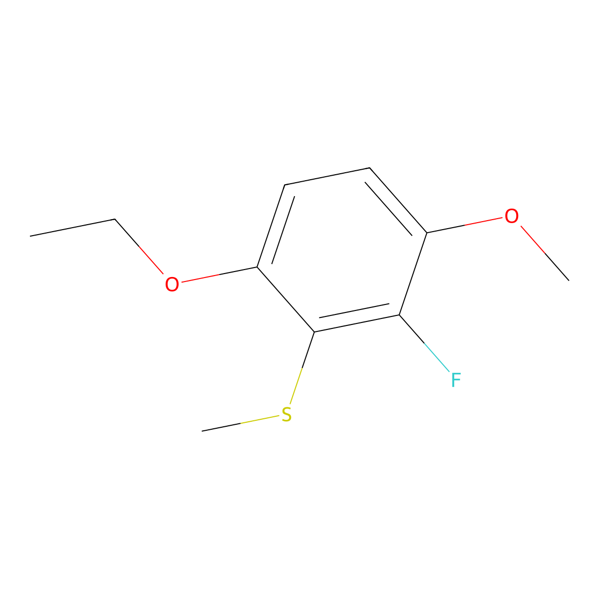 (6-Ethoxy-2-fluoro-3-methoxyphenyl)(methyl)sulfane molecular structure, CAS 2710761-79-6