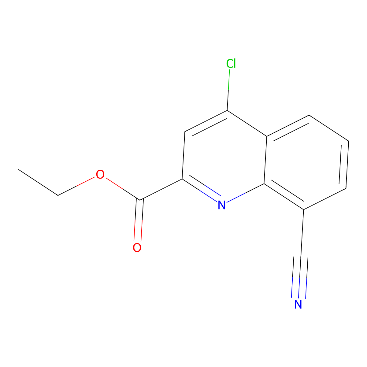 Ethyl 4-chloro-8-cyanoquinoline-2-carboxylate molecular structure, CAS 2710769-08-5