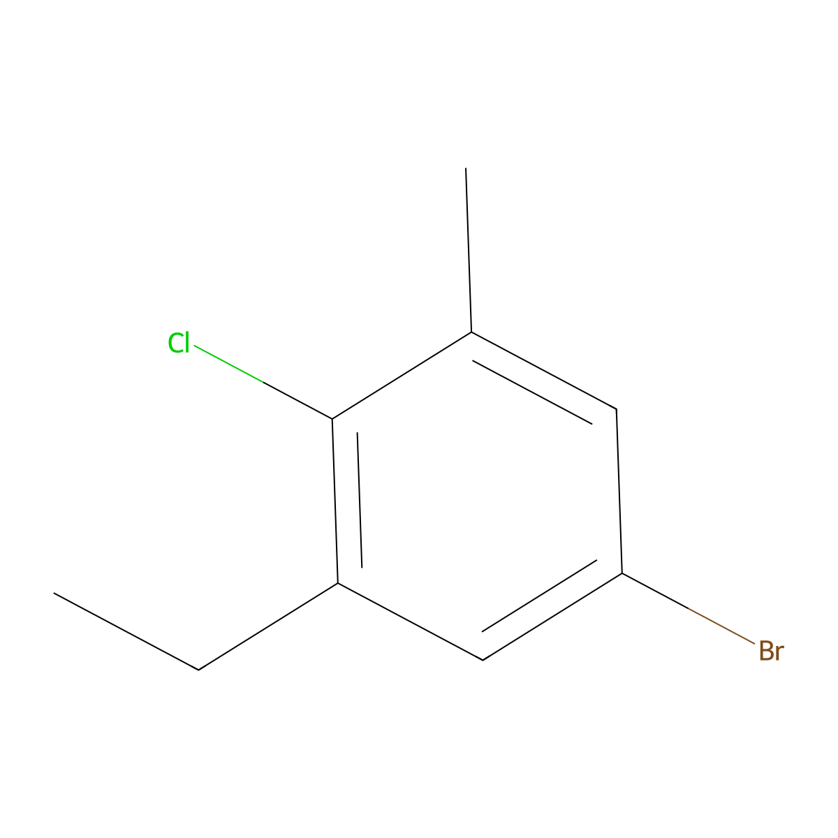 5-Bromo-2-chloro-1-ethyl-3-methylbenzene molecular structure, CAS 2710785-76-3