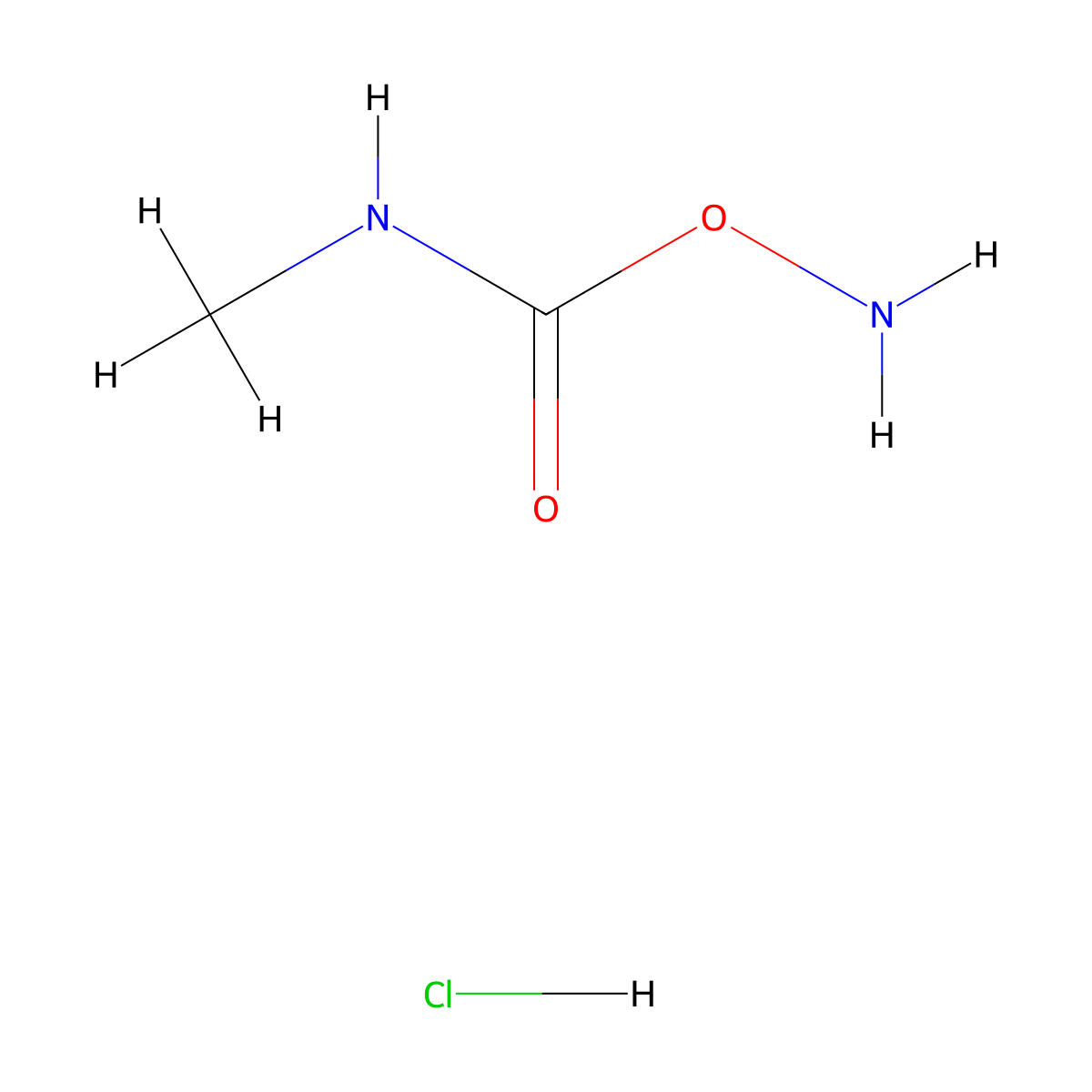 Hydroxylamine, O-(methylcarbamoyl)-, monohydrochloride molecular structure, CAS 27108-42-5