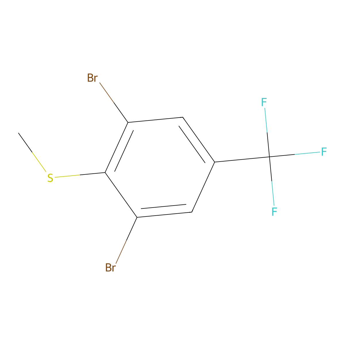 (2,6-Dibromo-4-(trifluoromethyl)phenyl)(methyl)sulfane molecular structure, CAS 2710880-38-7