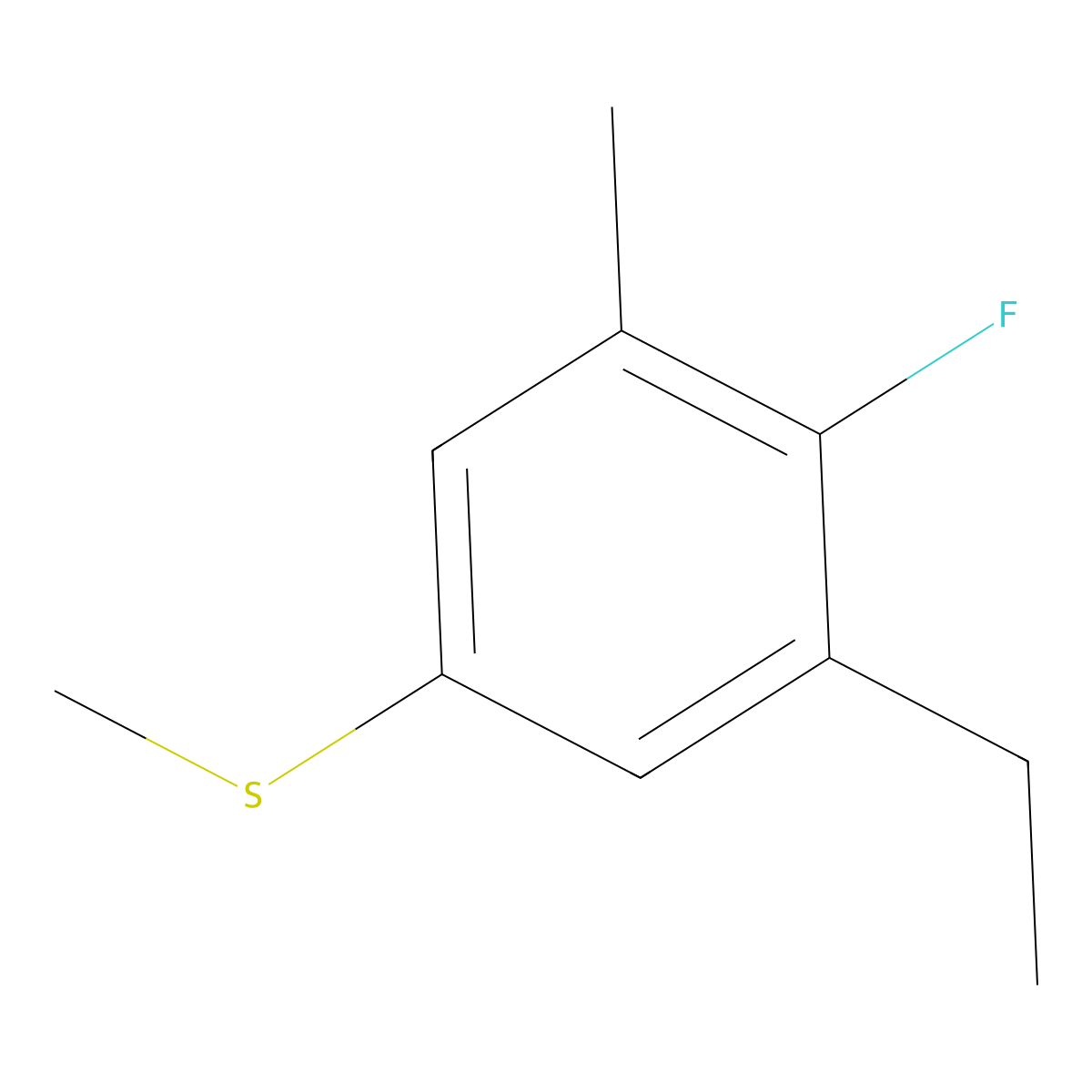 (3-Ethyl-4-fluoro-5-methylphenyl)(methyl)sulfane molecular structure, CAS 2710913-24-7