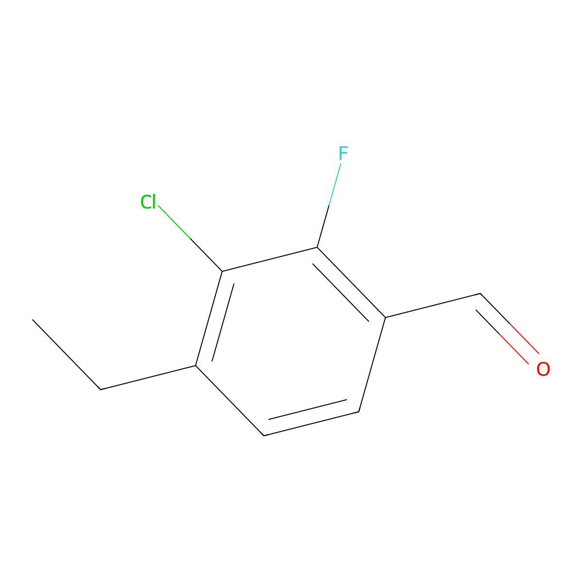 3-Chloro-4-ethyl-2-fluorobenzaldehyde molecular structure, CAS 2710916-57-5