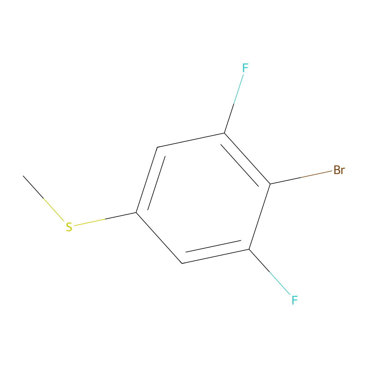 (4-Bromo-3,5-difluorophenyl)(methyl)sulfane molecular structure, CAS 2710967-14-7