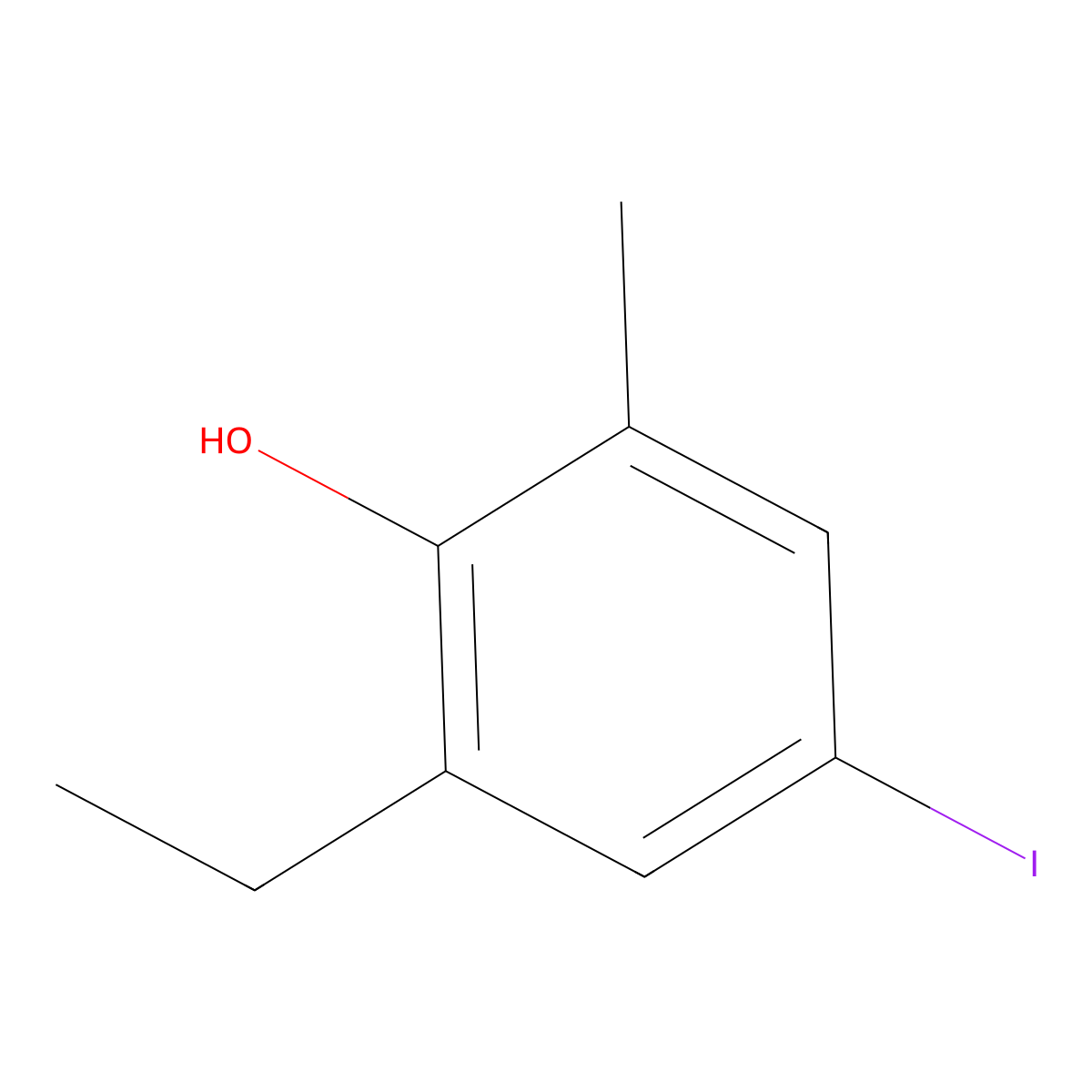 2-Ethyl-4-iodo-6-methylphenol molecular structure, CAS 2710967-25-0