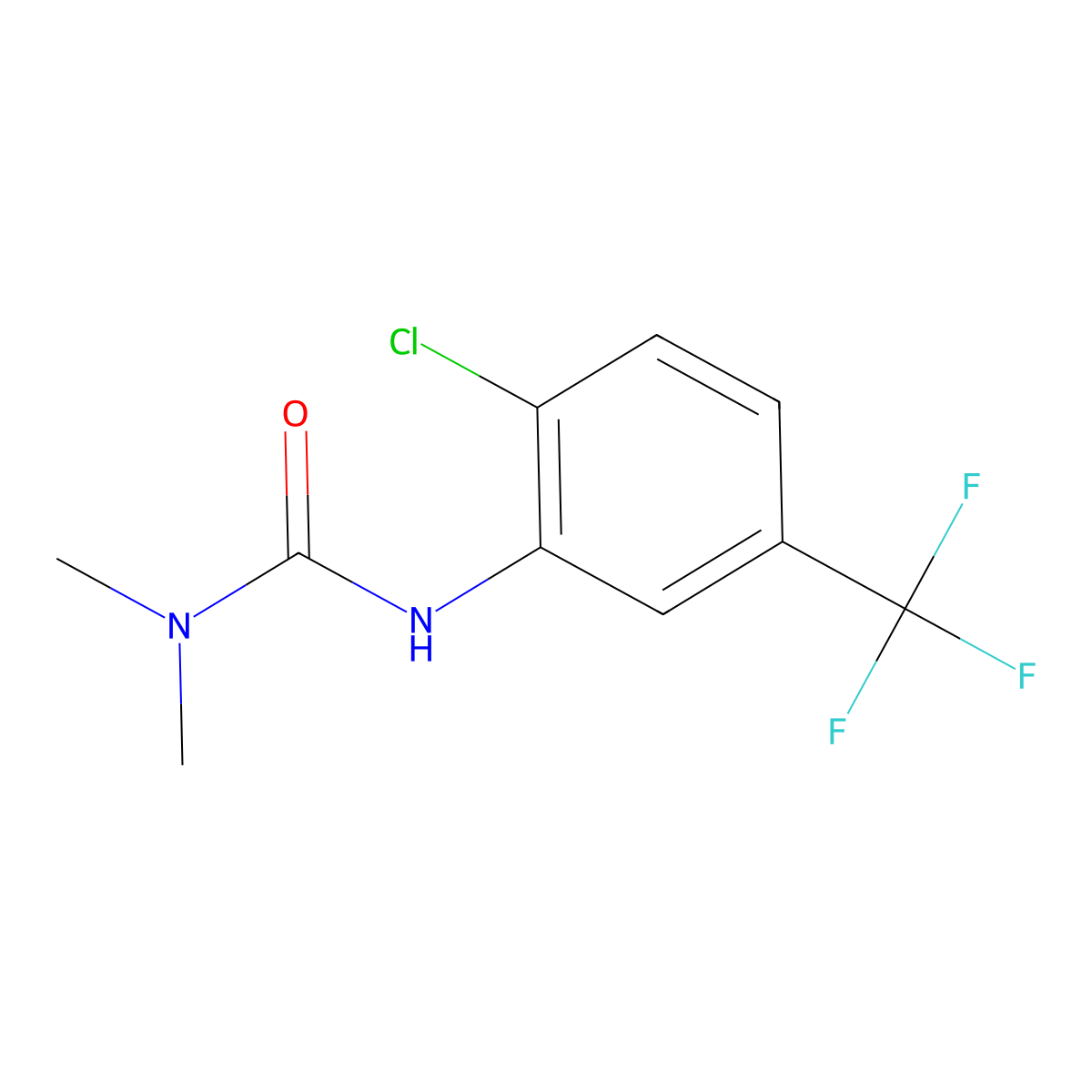 3-(2-Chloro-5-(trifluoromethyl)phenyl)-1,1-dimethylurea molecular structure, CAS 2711-20-8