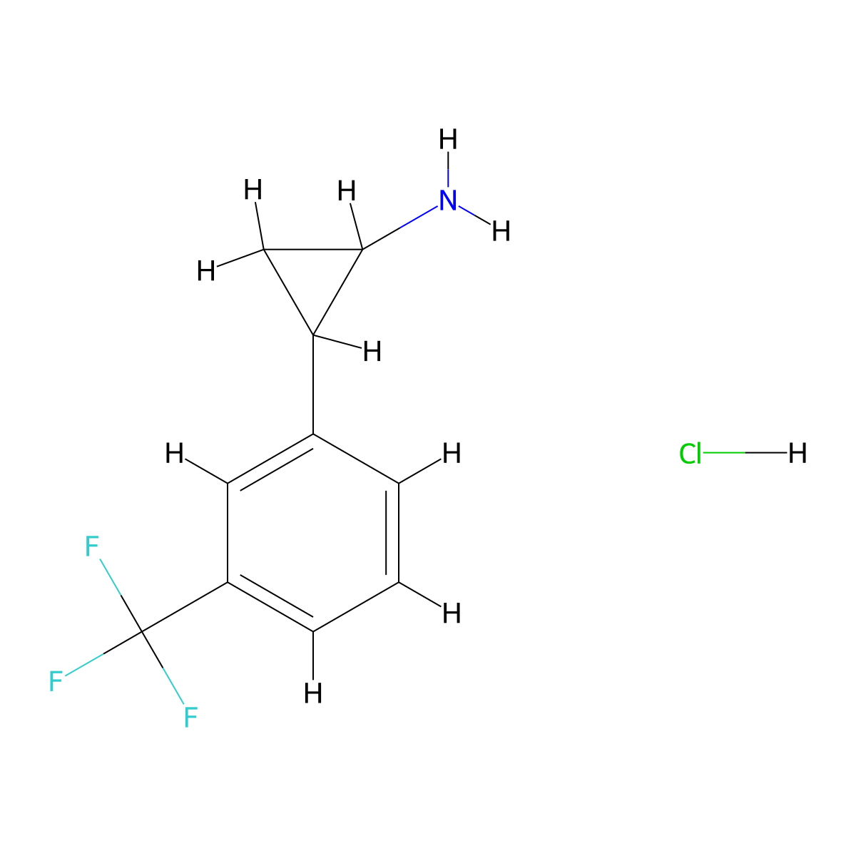 2-[3-(Trifluoromethyl)phenyl]cyclopropan-1-amine hydrochloride molecular structure, CAS 2711-56-0