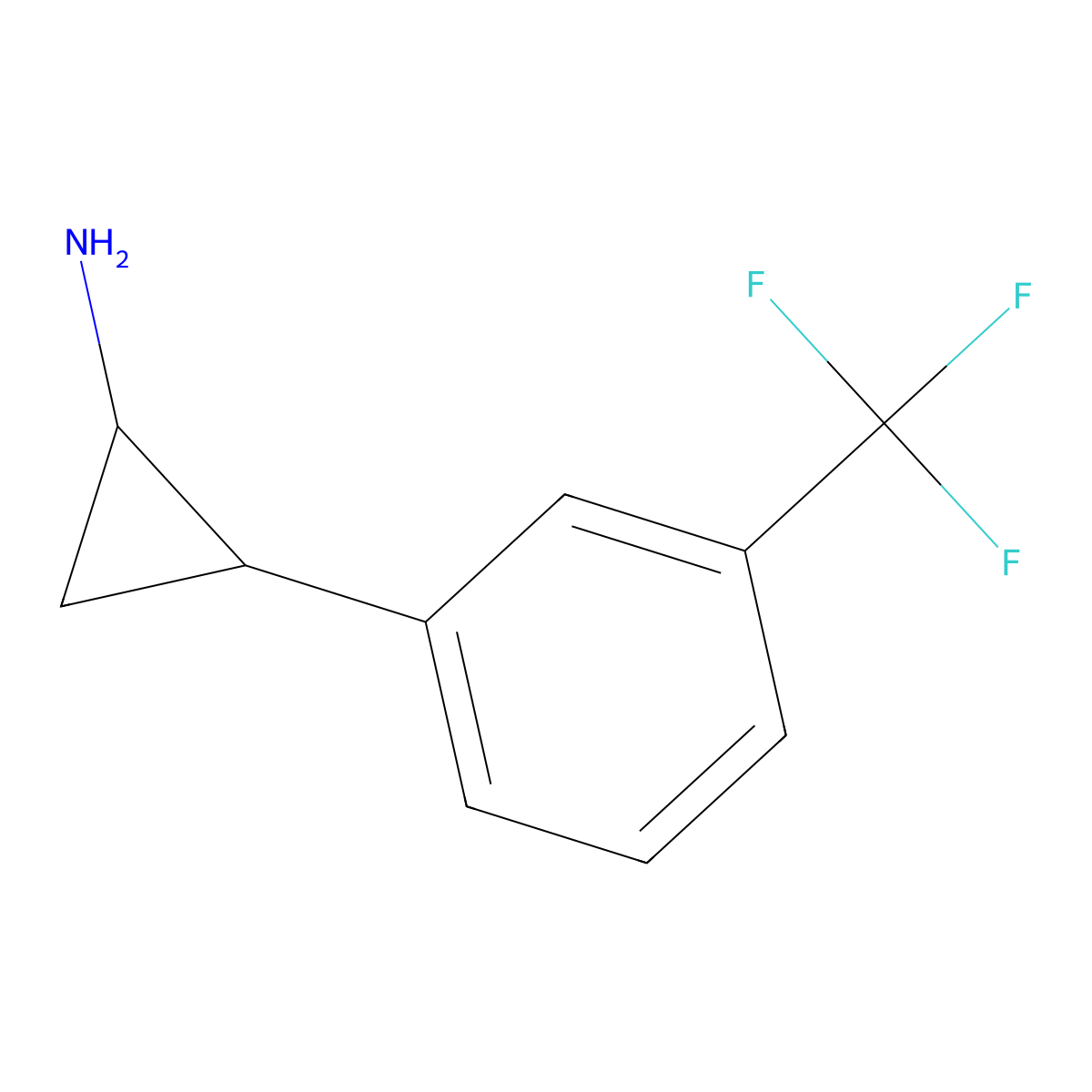 2-[3-(Trifluoromethyl)phenyl]cyclopropan-1-amine molecular structure, CAS 2711-57-1