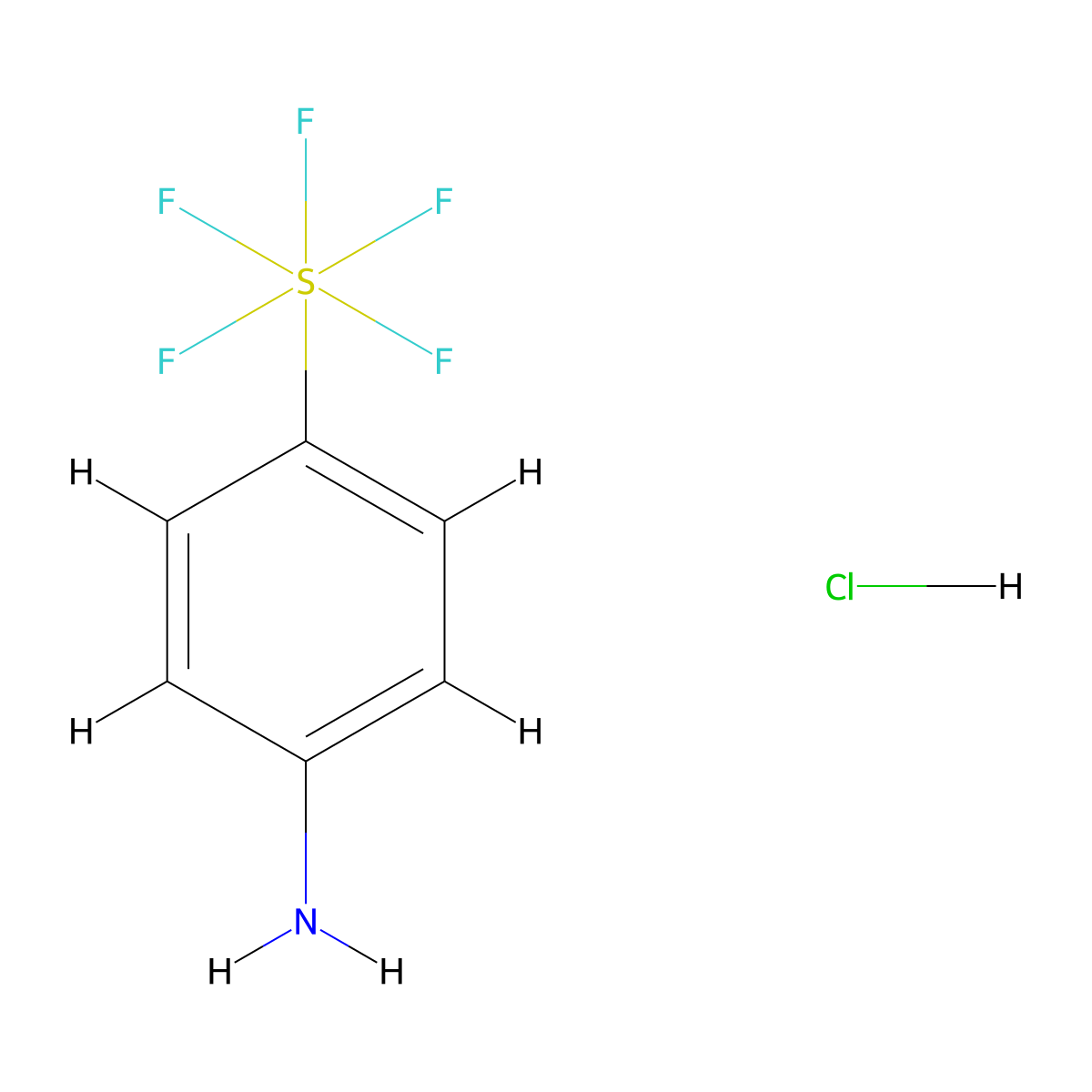 4-(Pentafluoro-lambda6-sulfanyl)aniline;hydrochloride molecular structure, CAS 2711-89-9