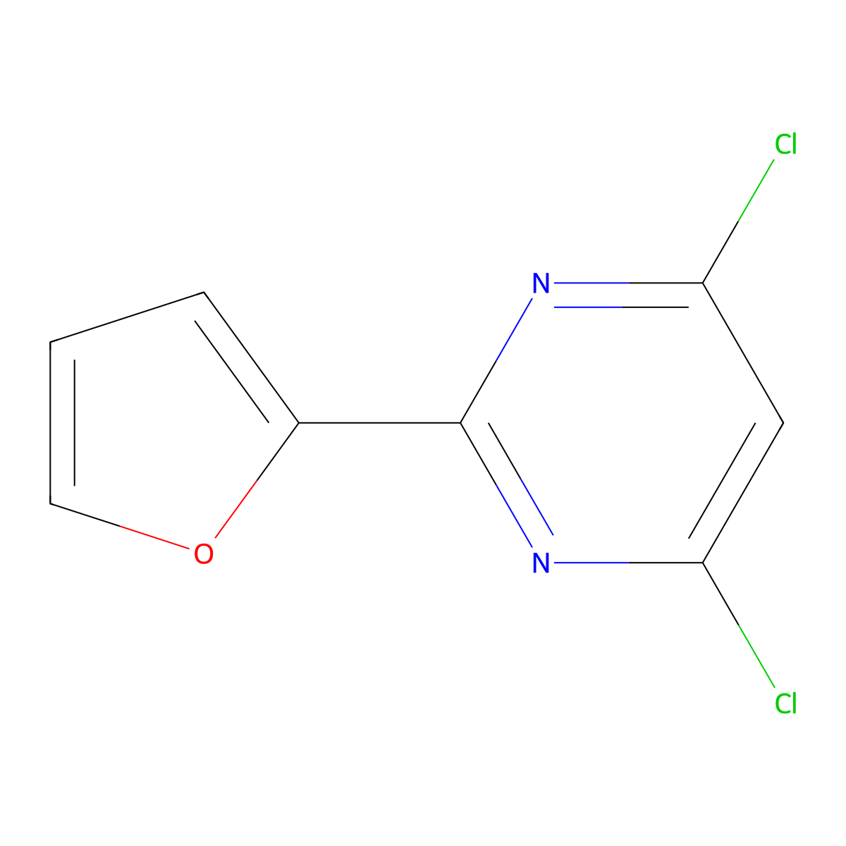 4,6-Dichloro-2-(furan-2-yl)pyrimidine molecular structure, CAS 27110-83-4