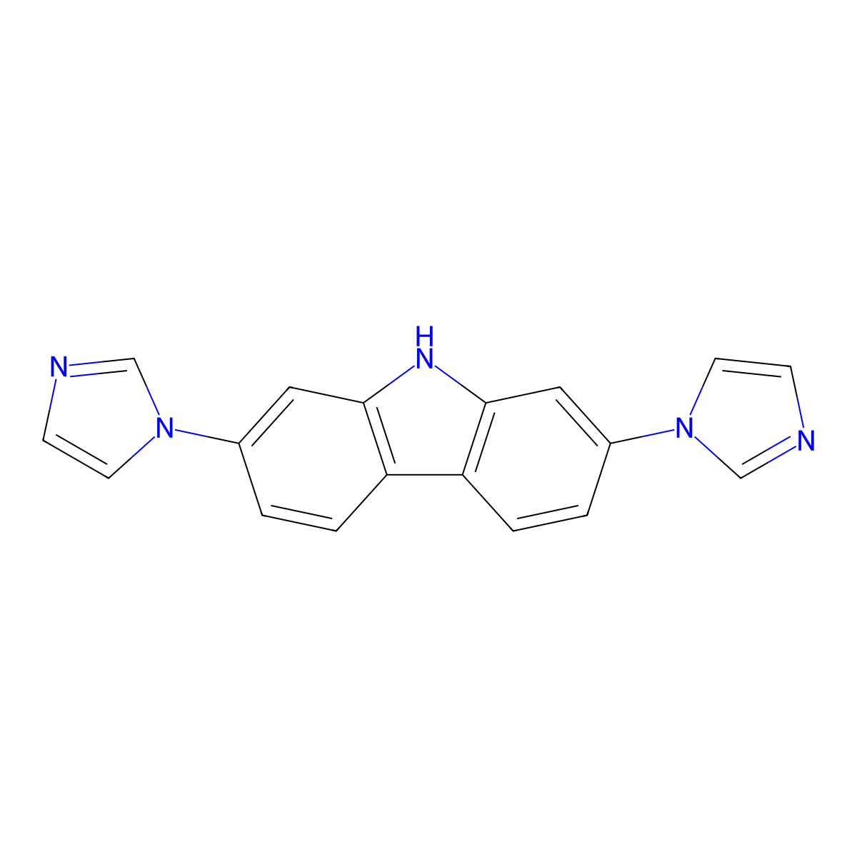 2,7-Di(1H-imidazol-1-yl)-9H-carbazole molecular structure, CAS 2711006-22-1