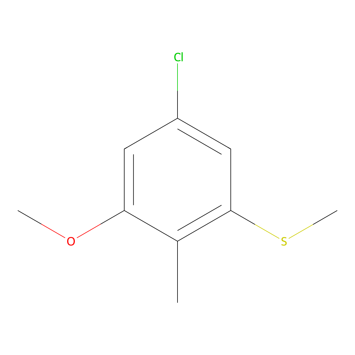 (5-Chloro-3-methoxy-2-methylphenyl)(methyl)sulfane molecular structure, CAS 2711044-92-5