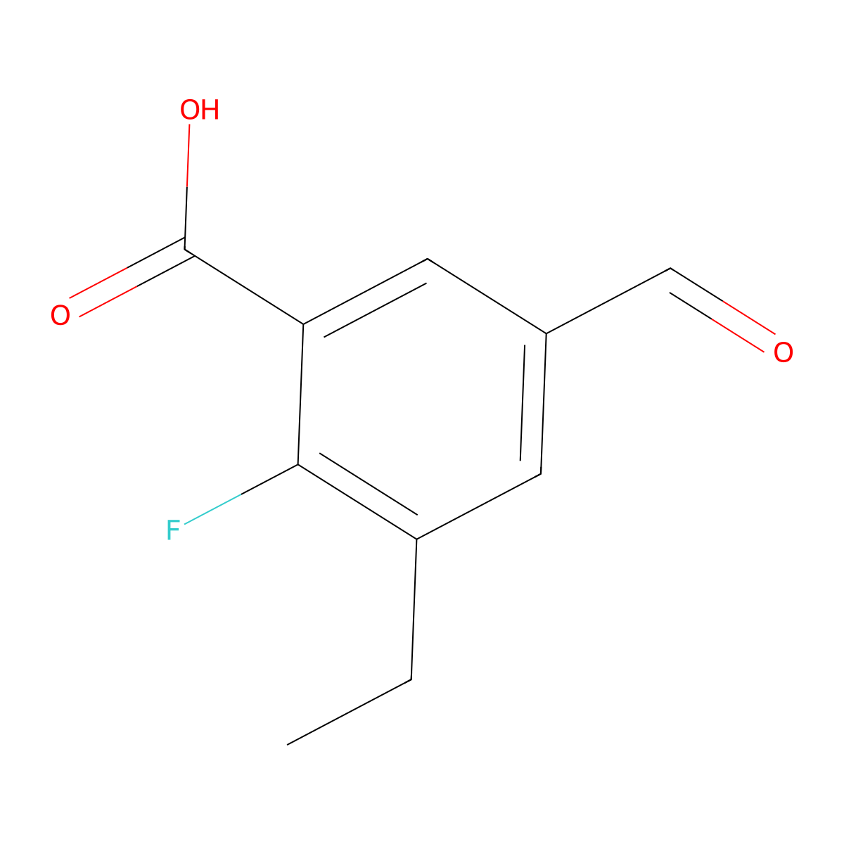 3-Ethyl-2-fluoro-5-formylbenZoic acid molecular structure, CAS 2711064-52-5