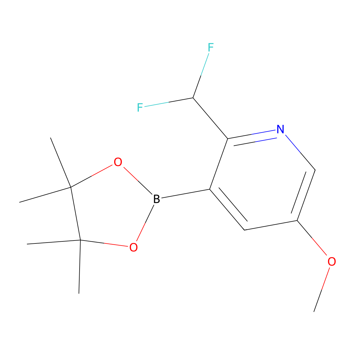 2-(Difluoromethyl)-5-methoxy-3-(4,4,5,5-tetramethyl-1,3,2-dioxaborolan-2-yl)pyridine molecular structure, CAS 2711075-10-2