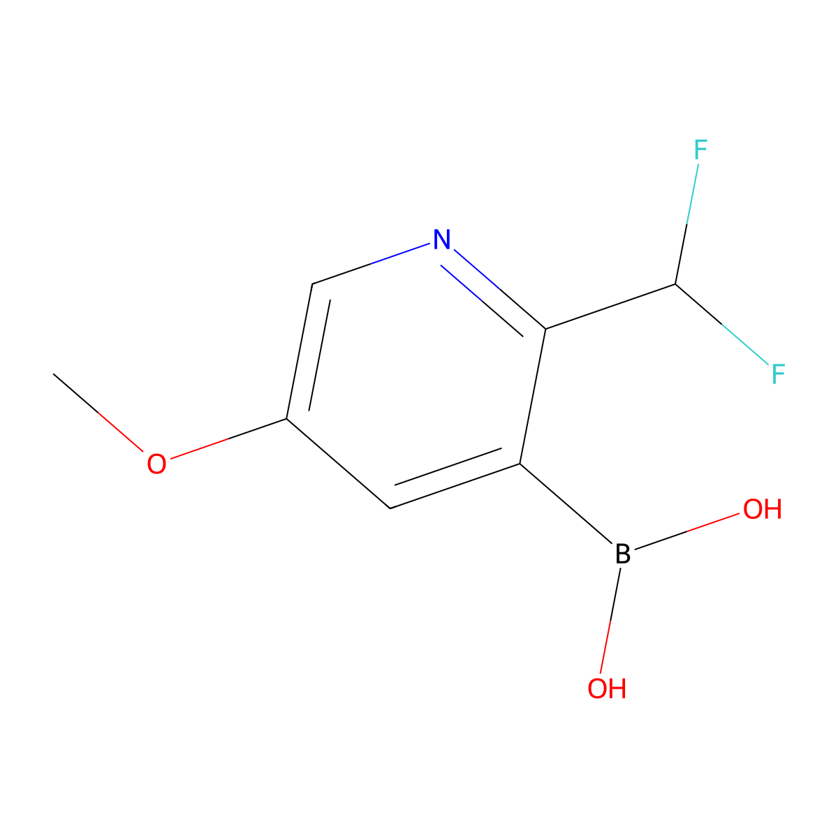 (2-(Difluoromethyl)-5-methoxypyridin-3-yl)boronic acid molecular structure, CAS 2711075-11-3