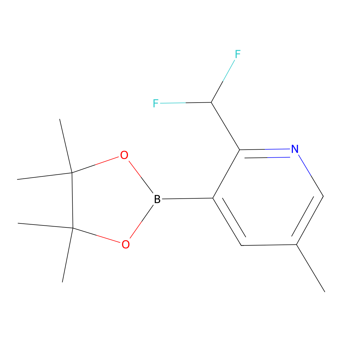 2-(Difluoromethyl)-5-methyl-3-(4,4,5,5-tetramethyl-1,3,2-dioxaborolan-2-yl)pyridine molecular structure, CAS 2711075-23-7