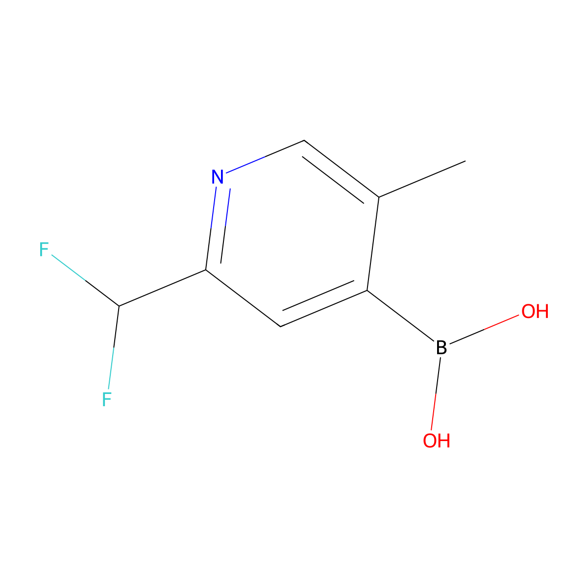 (2-(Difluoromethyl)-5-methylpyridin-4-yl)boronic acid molecular structure, CAS 2711075-39-5