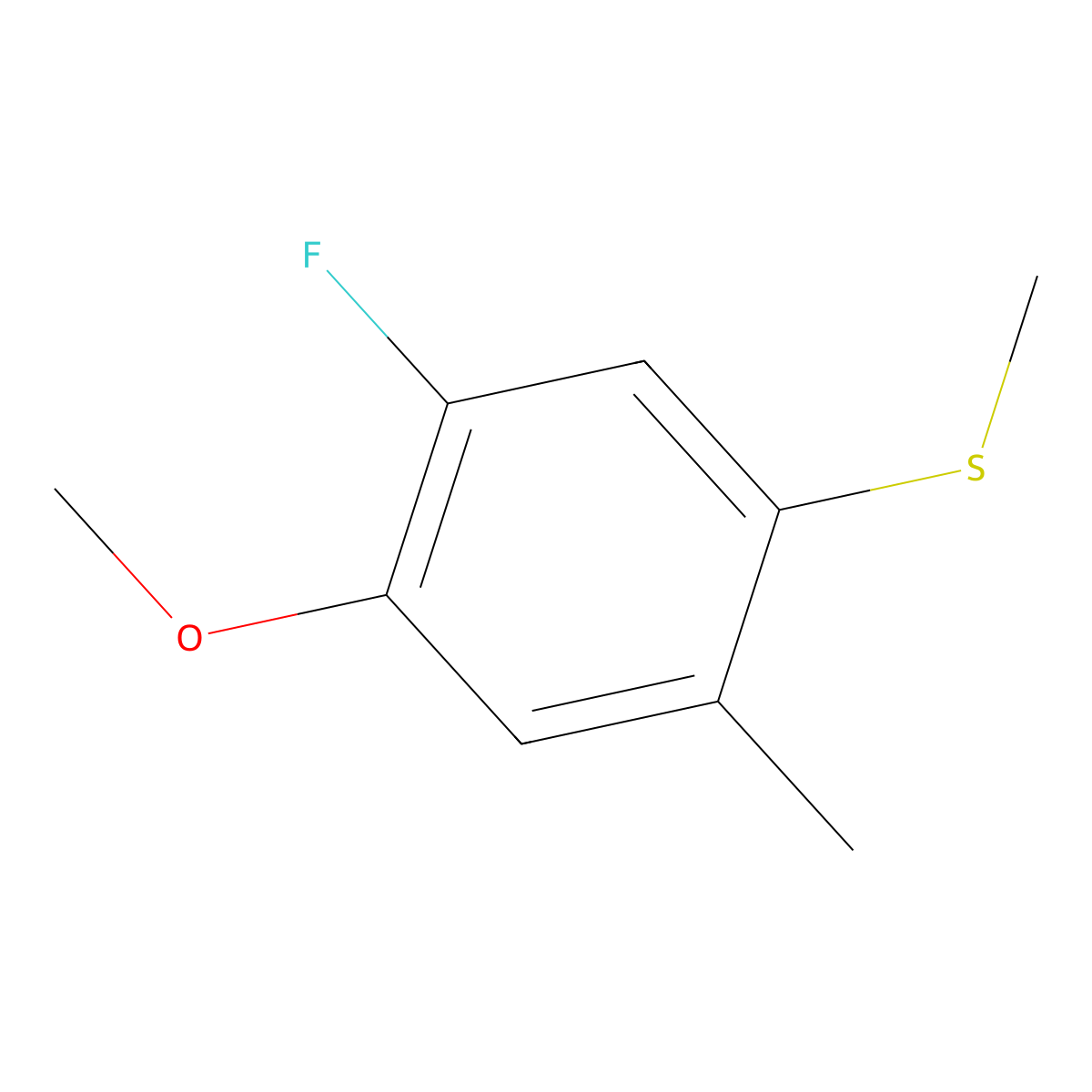 (5-Fluoro-4-methoxy-2-methylphenyl)(methyl)sulfane molecular structure, CAS 2711177-57-8