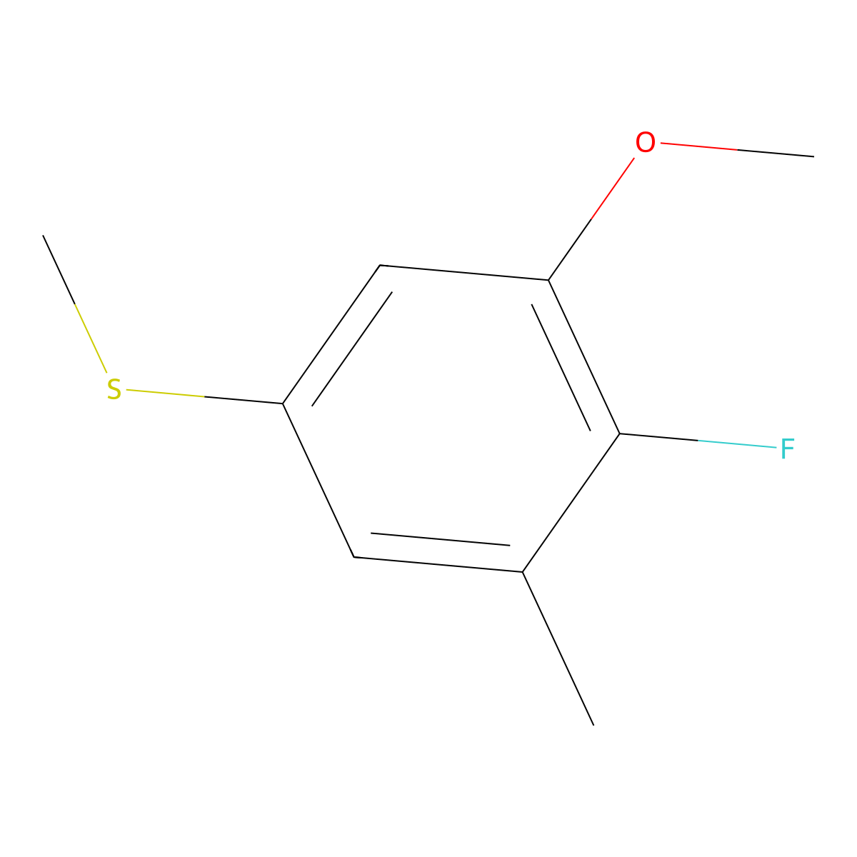 (4-Fluoro-3-methoxy-5-methylphenyl)(methyl)sulfane molecular structure, CAS 2711194-77-1