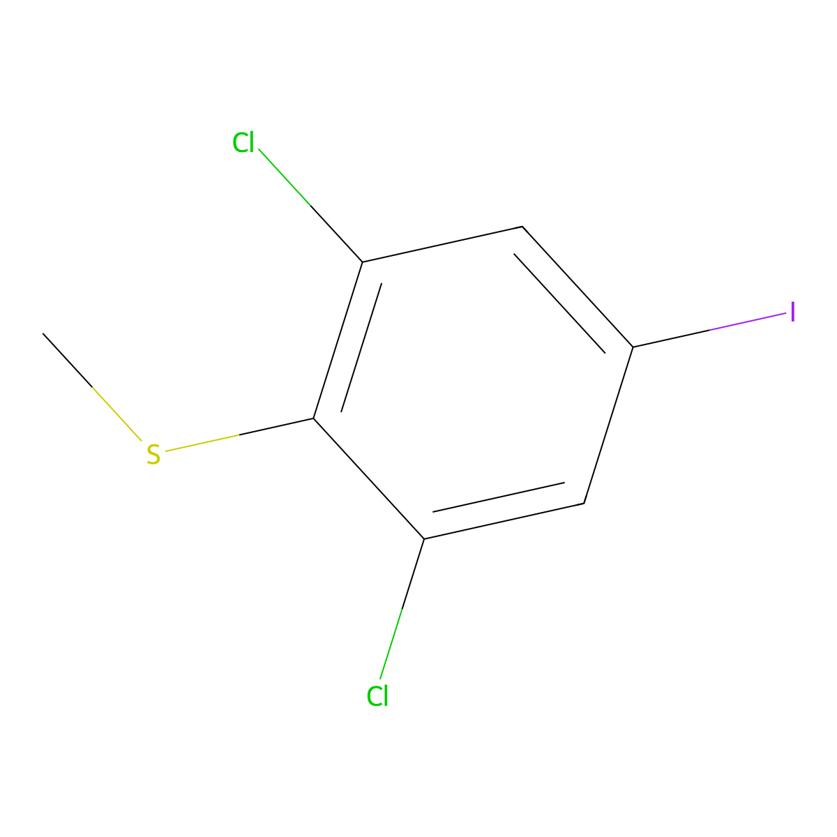 (2,6-Dichloro-4-iodophenyl)(methyl)sulfane molecular structure, CAS 2711230-22-5