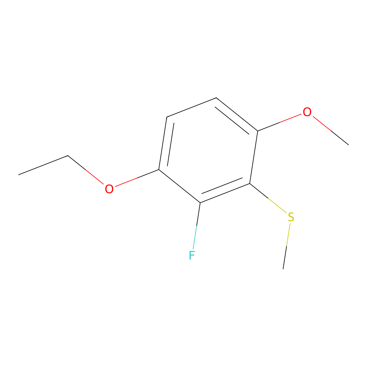 (3-Ethoxy-2-fluoro-6-methoxyphenyl)(methyl)sulfane molecular structure, CAS 2711246-27-2