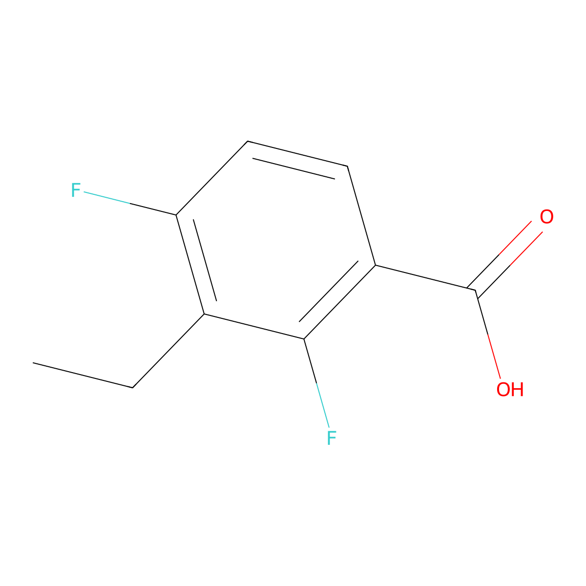 3-Ethyl-2,4-difluorobenzoic acid molecular structure, CAS 2711335-74-7