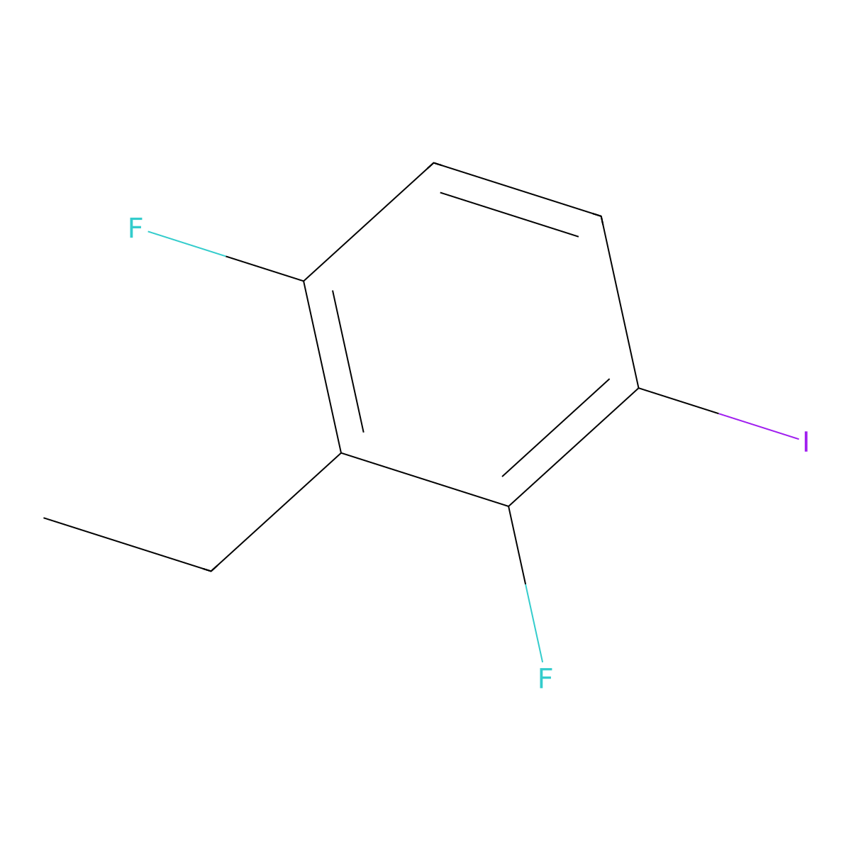 2-Ethyl-1,3-difluoro-4-iodobenzene molecular structure, CAS 2711342-52-6