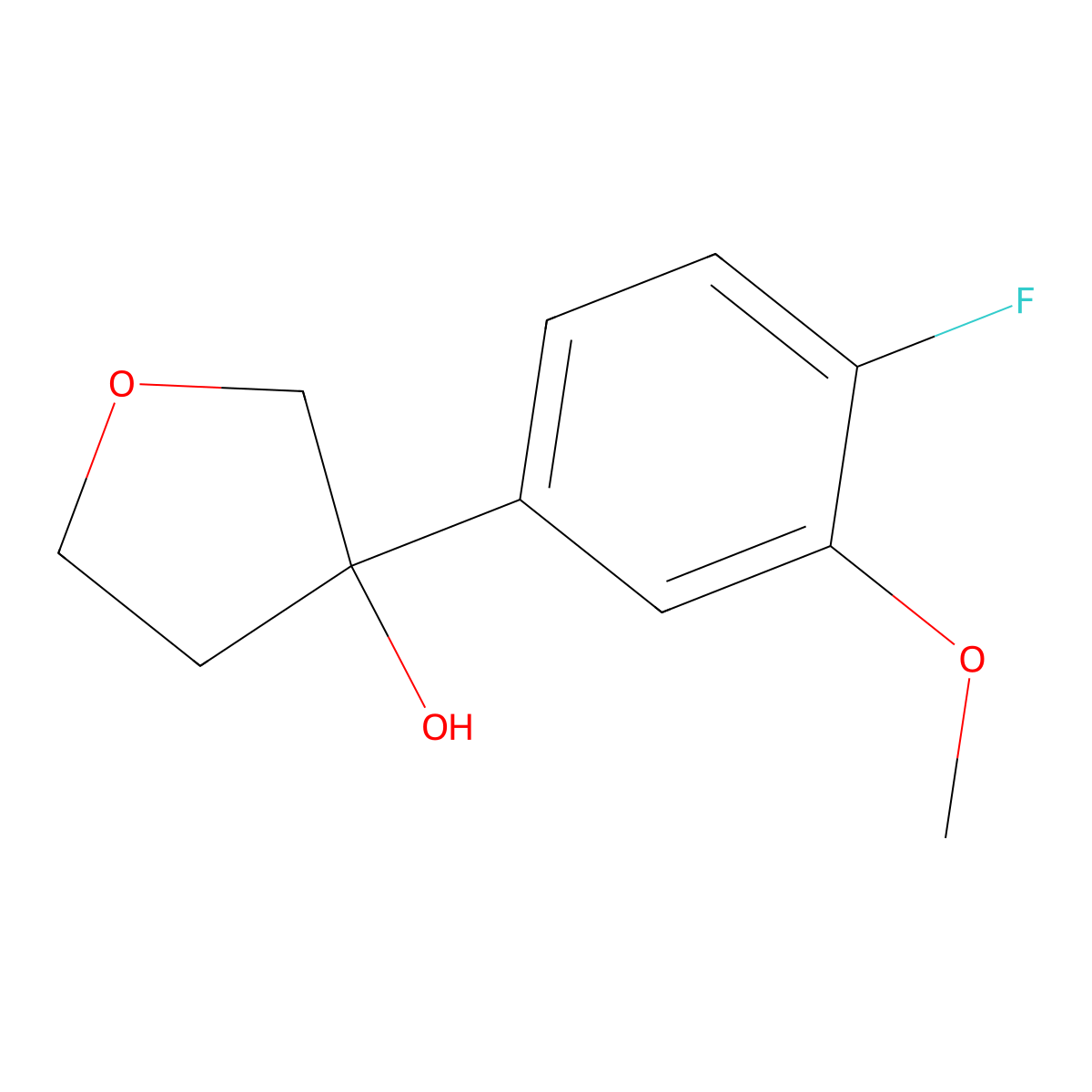3-(4-Fluoro-3-methoxyphenyl)tetrahydro-3-furanol molecular structure, CAS 2711396-37-9