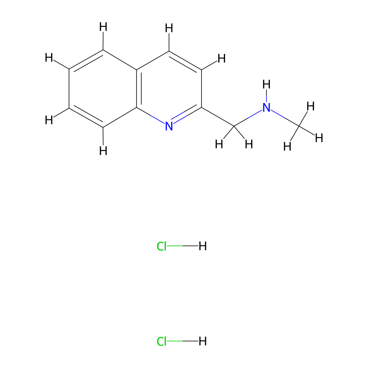 Methyl[(quinolin-2-yl)methyl]amine dihydrochloride molecular structure, CAS 27114-22-3