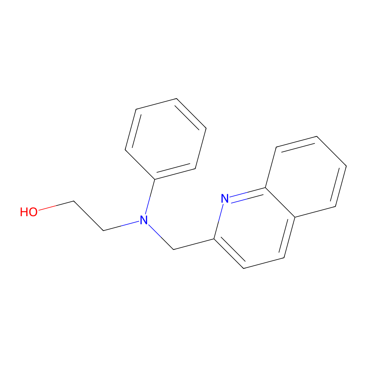 Quinoline, 2-(((N-(2-hydroxyethyl)-N-phenyl)amino)methyl)- molecular structure, CAS 27114-29-0