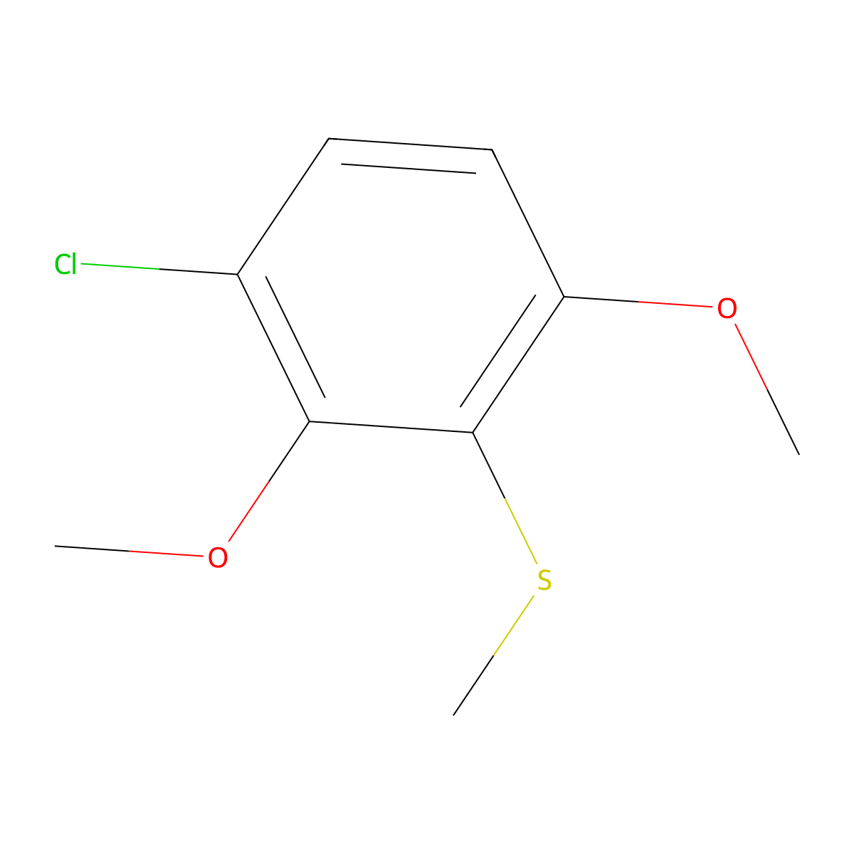 (3-Chloro-2,6-dimethoxyphenyl)(methyl)sulfane molecular structure, CAS 2711425-40-8