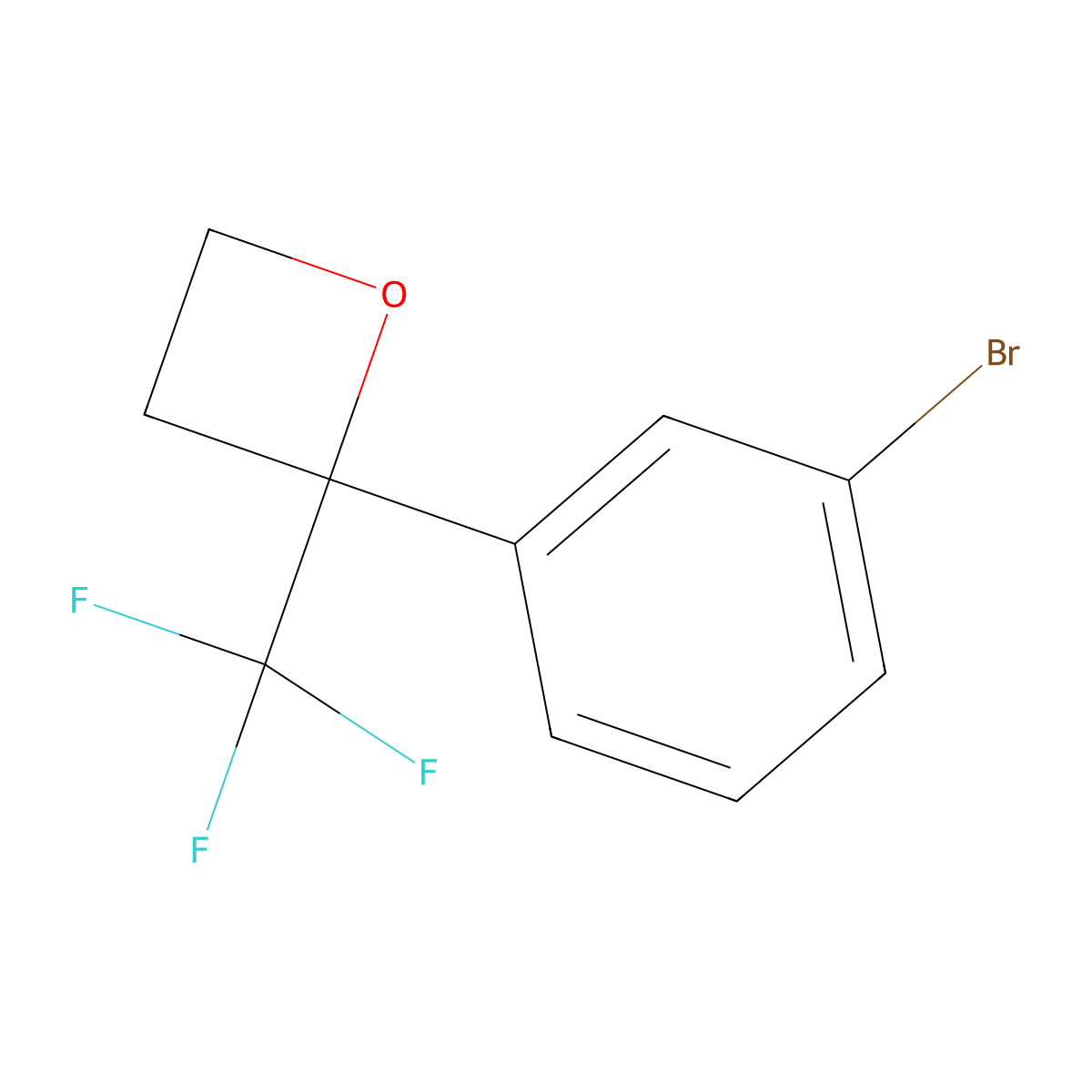 2-(3-Bromophenyl)-2-(trifluoromethyl)oxetane molecular structure, CAS 2711436-06-3