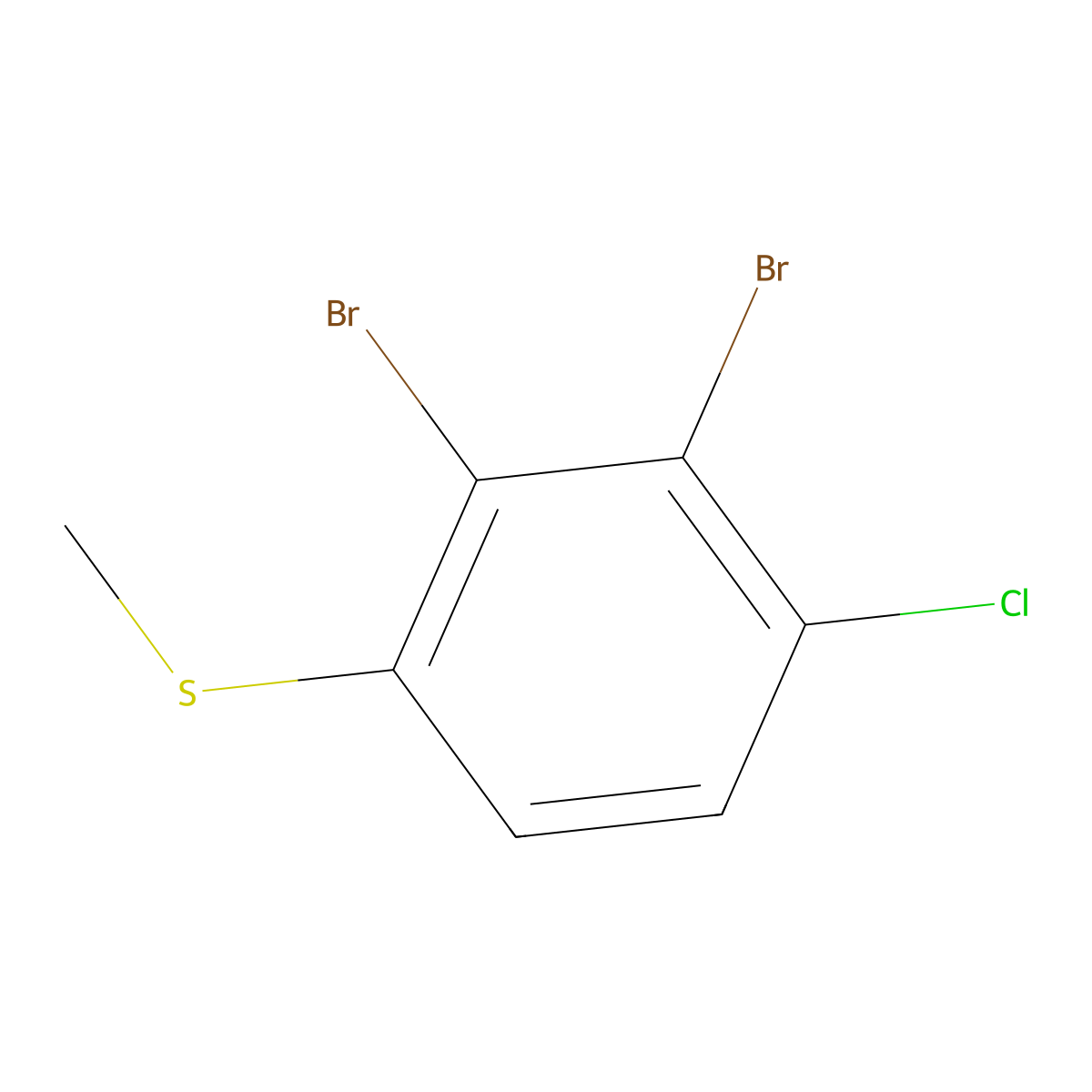 (2,3-Dibromo-4-chlorophenyl)(methyl)sulfane molecular structure, CAS 2711436-71-2
