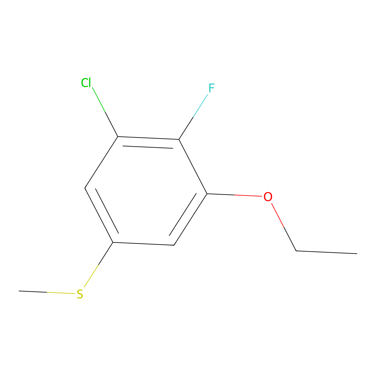 (3-Chloro-5-ethoxy-4-fluorophenyl)(methyl)sulfane molecular structure, CAS 2711439-91-5