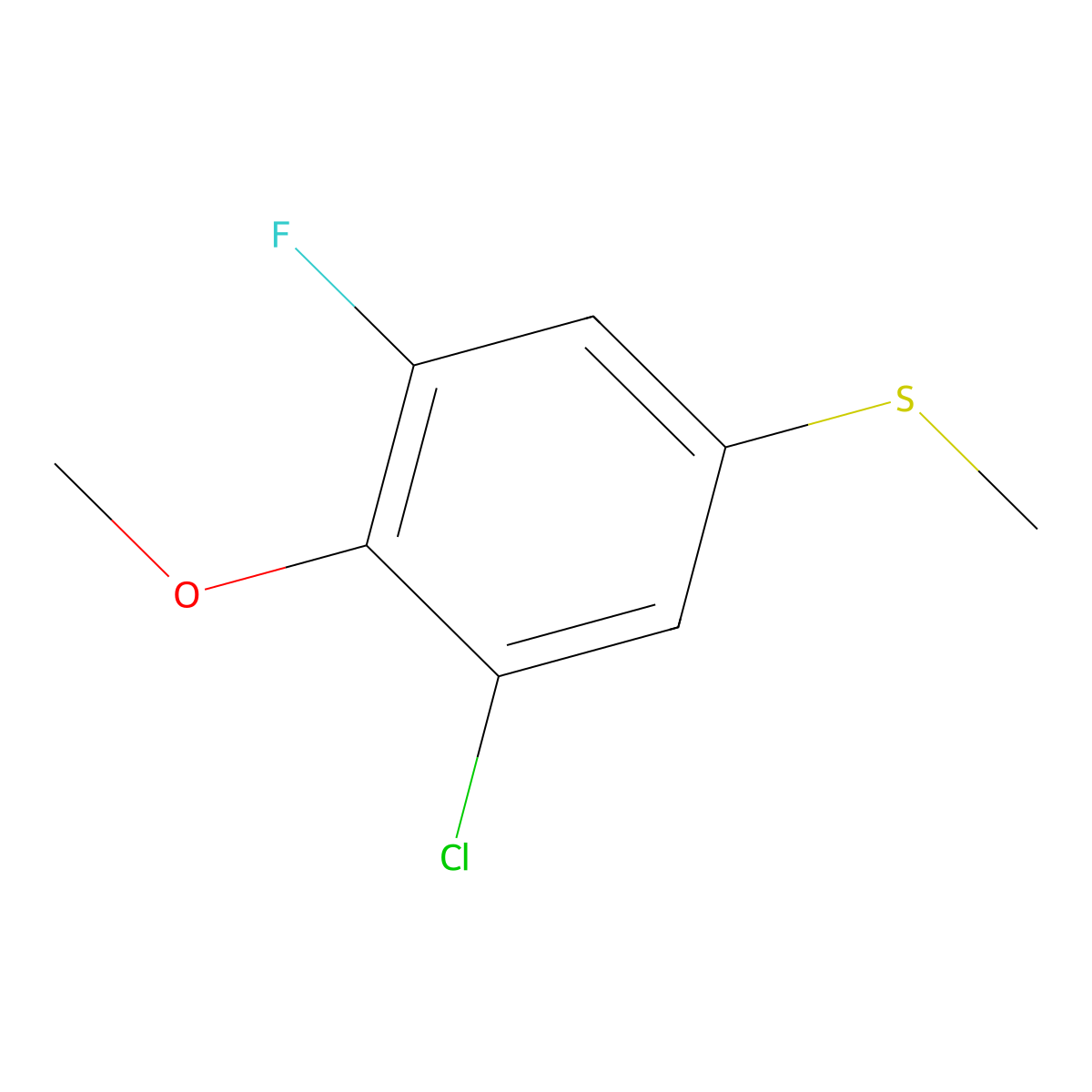 (3-Chloro-5-fluoro-4-methoxyphenyl)(methyl)sulfane molecular structure, CAS 2711468-09-4