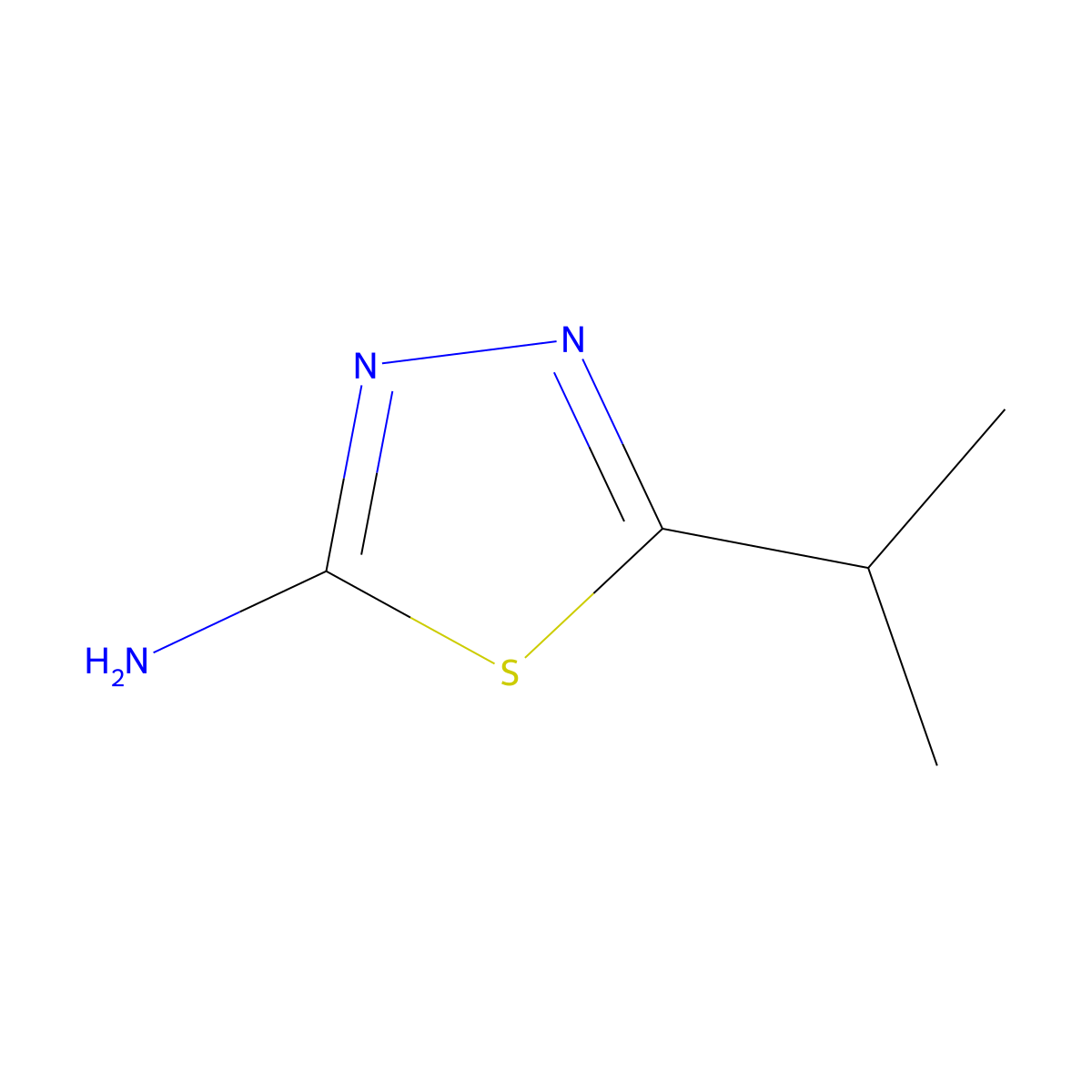 5-Isopropyl-1,3,4-thiadiazol-2-amine molecular structure, CAS 27115-74-8